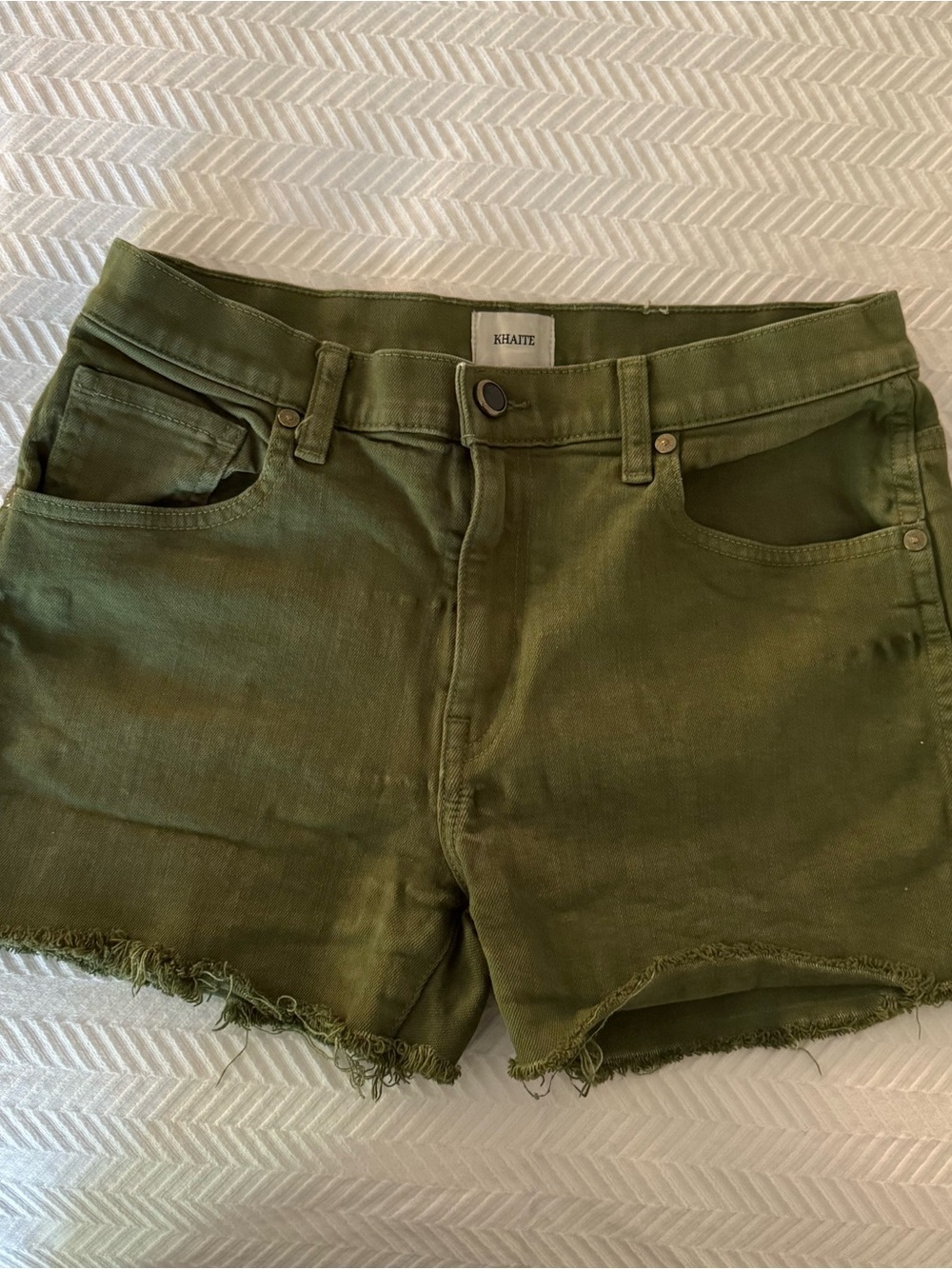Khaite olive green shorts